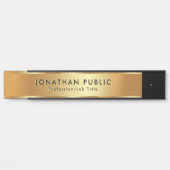 おしゃれなカスタムテキストテンプレート エレガントゴールド サインプレート (正面)