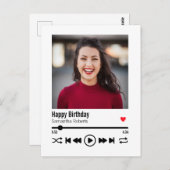 おしゃれなカスタムネーム ハッピーバースデー フォト ポストカード (正面/裏面)