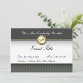 おしゃれなカスタムモノグラムのフォーマル招待状 招待状 (スタンド正面)