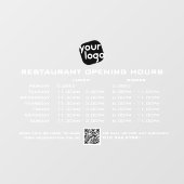 おしゃれなカスタム営業時間 ランチ ディナー レストラン ウィンドウサイン (シート)