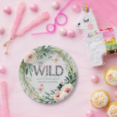 おしゃれなカスタム水彩ワイルドフラワー1歳誕生日 ペーパープレート (パーティー)