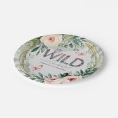 おしゃれなカスタム水彩ワイルドフラワー1歳誕生日 ペーパープレート (アングル)