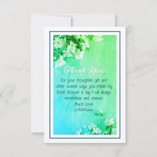 おしゃれなカスタム ブライダルシャワー 感謝 (正面)