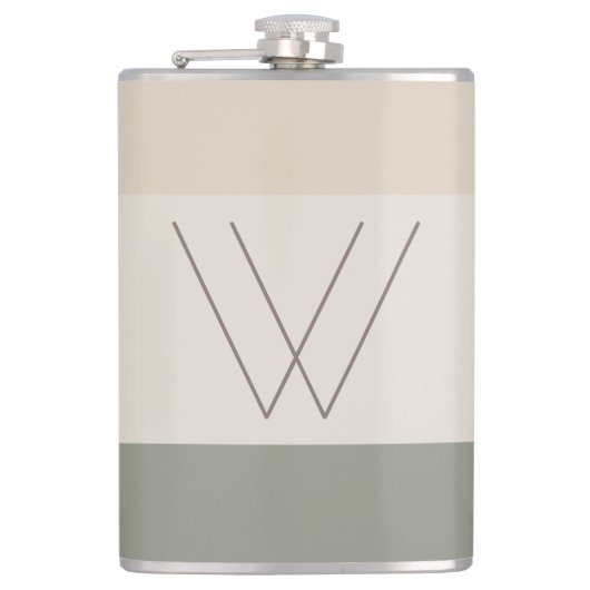 おしゃれなカスタム モノグラムイニシャル 現代的 フラスク (正面)