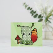 おしゃれなカタツムリ葉書 ポストカード (スタンド正面)