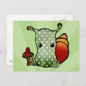 おしゃれなカタツムリ葉書 ポストカード (正面/裏面)