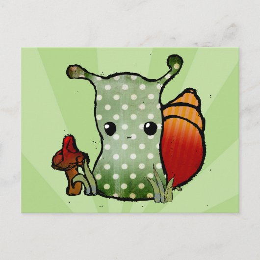 おしゃれなカタツムリ葉書 ポストカード (正面)