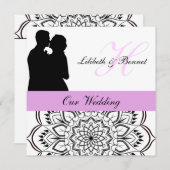 おしゃれなカップルの結婚式招待状 招待状 (正面/裏面)