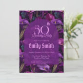 おしゃれなカノコユリの花の30歳の誕生日 招待状 (スタンド正面)