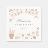 おしゃれなカフェベベの水彩画風ベビーシャワーデザイン スタンダードカクテルナプキン (正面)