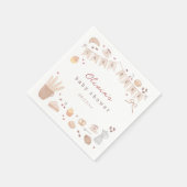 おしゃれなカフェベベの水彩画風ベビーシャワーデザイン スタンダードカクテルナプキン (角)