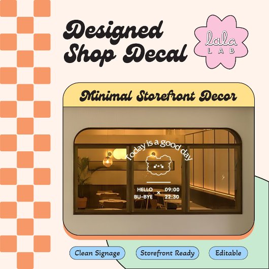 おしゃれなカフェ用ウィンドウクリング - 白 ウィンドウサイン