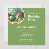 おしゃれなカメの誕生日ケーキ 招待状 (裏面)