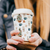 おしゃれなカラフルなクリスマスパターン | 水彩 紙コップ