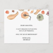 おしゃれなカラフルな水彩画のカボチャ | 秋の雰囲気 インビテーションポストカード (裏面)