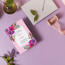 おしゃれなカラフルな水彩花の夏のウェディング