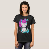 おしゃれなカラフル猫好きデザイン Tシャツ (正面フル)