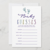 おしゃれなカラーリングの男の子ベビーシャワー 赤ちゃん予想 招待状 (正面)