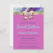 おしゃれなカラー誕生日招待状 招待状 (正面)