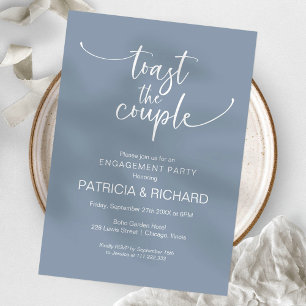 おしゃれなカリグラフィーの婚約パーティー招待状「Toast The Couple Chic」 招待状