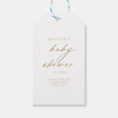 おしゃれなカリグラフィーゴールドベビーシャワー ギフトタグ (正面)