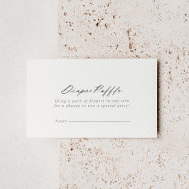 おしゃれなカリグラフィーシルバーのおむつくじ引券 エンクロージャーカード