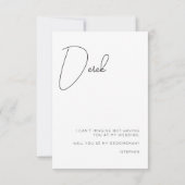 おしゃれなカリグラフィー写真 groom 提案カード サンキューカード (裏面)