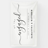 おしゃれなカリグラフィー婚約パーティーウェルカムサイン 横断幕 (縦)