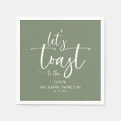 おしゃれなカリグラフィー婚約パーティー ナプキン スタンダードカクテルナプキン (正面)