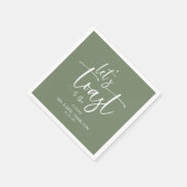 おしゃれなカリグラフィー婚約パーティー ナプキン スタンダードカクテルナプキン (角)