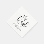 おしゃれなカリグラフィー婚約パーティー ナプキン スタンダードカクテルナプキン (角)