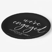 おしゃれなカリグラフィー婚約パーティー ペーパープレート (アングル)