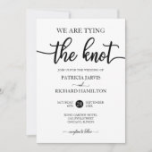 おしゃれなカリグラフィー結婚式「We Are Tying The Knot」 招待状 (正面)