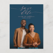 おしゃれなカリグラフィー結婚式Save The Date写真 ポストカード (正面)