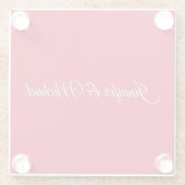 おしゃれなカリグラフィー エレガントなチェリー レッド カスタマイズ ガラスコースター (裏面)