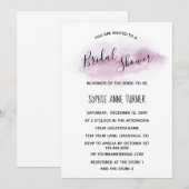 おしゃれなカリグラフィー ピンクの水彩色のウェディングシャワー 招待状 (正面/裏面)