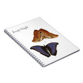 おしゃれなカリグラフィー ミニマリスト 名前 蝶 ノートブック (右側)