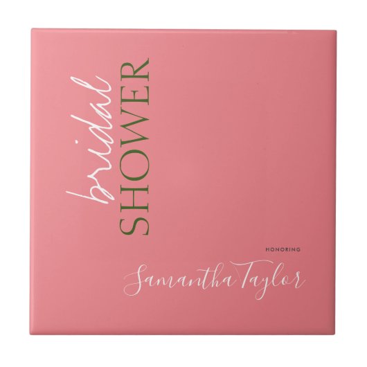 おしゃれなカリグラフィー ミニマル ブライダルシャワー タイル (正面)