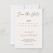 おしゃれなカレンダー Save The Date フォト付き 招待状 (正面)