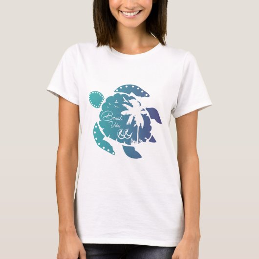 おしゃれなカワイイウミガメの Tシャツ (正面)