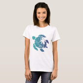 おしゃれなカワイイウミガメの Tシャツ (正面フル)