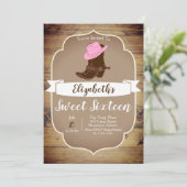 おしゃれなカントリー西部カウガールブーツ 招待状 (スタンド正面)