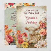 おしゃれなカントリー ファームパーティ テーマ 招待状 (正面/裏面)
