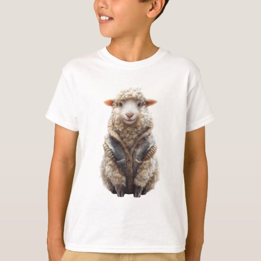 おしゃれなカーディガンの子羊 Tシャツ (正面)