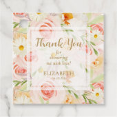 おしゃれなガーデンフラワー ブライダルシャワー フェイバータグ (正面)