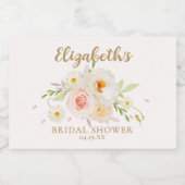 おしゃれなガーデン フラワーの花嫁シャワー スパークリングワインラベル (シングルラベル)