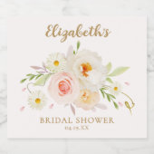 おしゃれなガーデン フラワーの花嫁シャワー スパークリングワインラベル (シングルラベル)