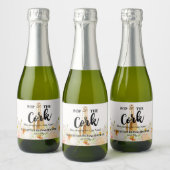 おしゃれなガーデン フラワーブライダルシャワー ミニ スパークリングワインラベル (ボトル)