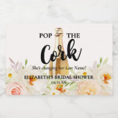 おしゃれなガーデン フラワーブライダルシャワー ミニ スパークリングワインラベル (シングルラベル)