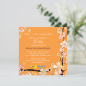 おしゃれなキスをする鳥たち 25周年パーティーサプライズ 招待状 (スタンド正面)